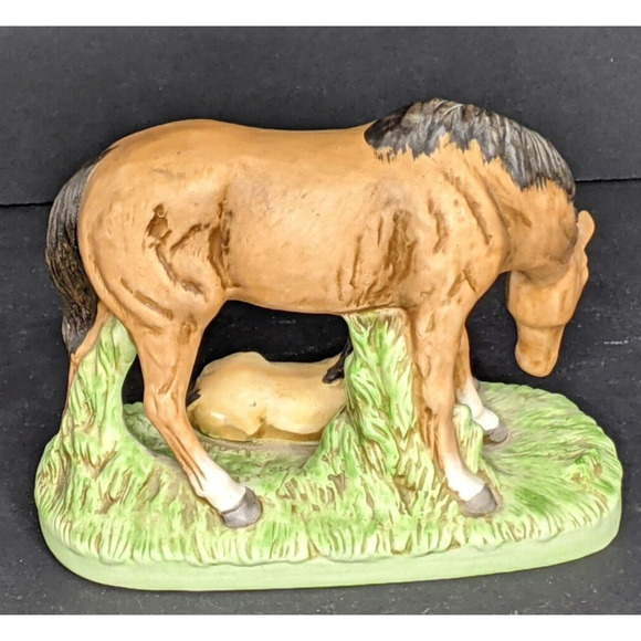 Vintage Horse Mare and Foal Colt Figurine Homco Porcelan #1442 - Picture 4 of 7